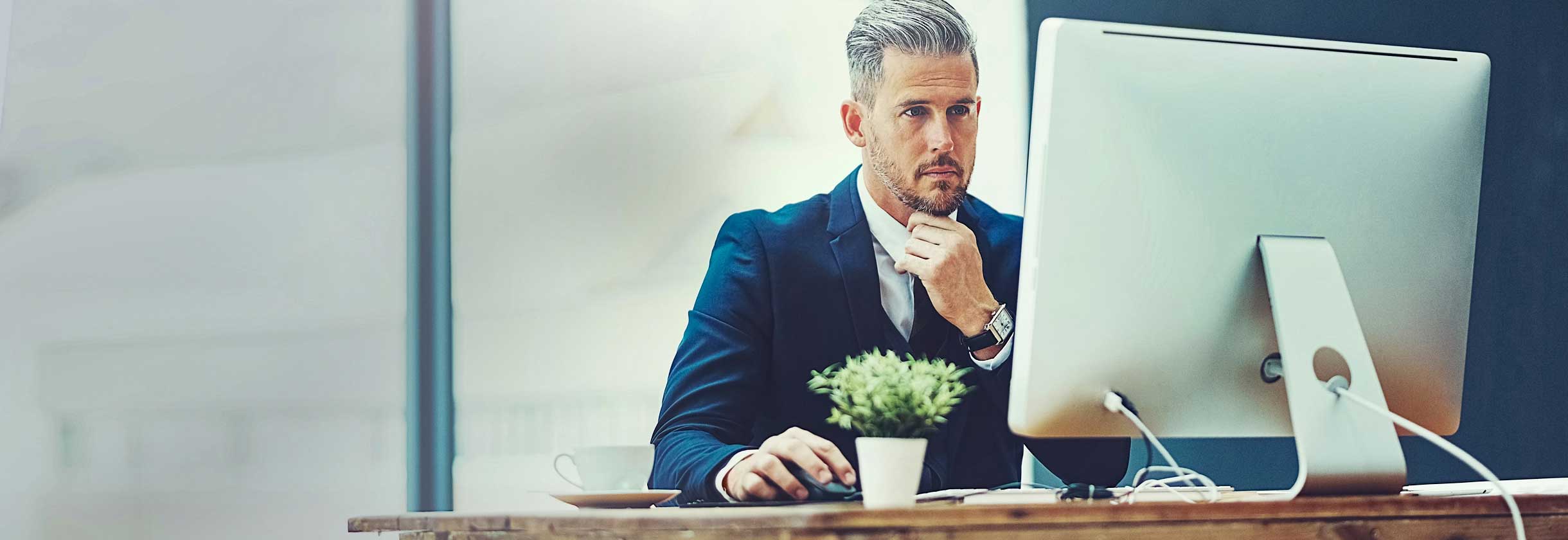 Customer exploring treasury management on desktop